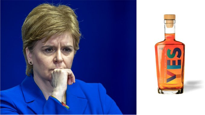 Scottish branded whiskey bottle